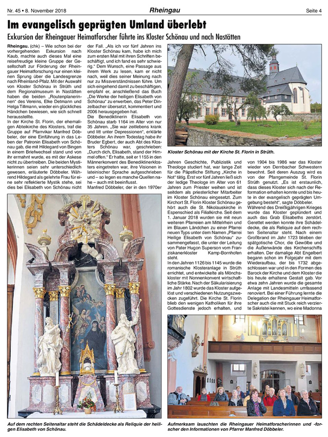 Rhg.-Echo-Artikel Exk. Kloster Schönau